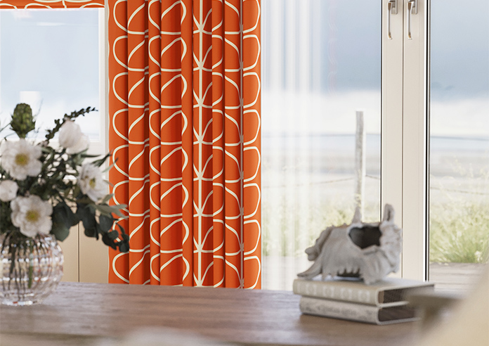 Orla Kiely Jumbo Linear Stem, Persimmon - Made to Measure Curtains - Image 5